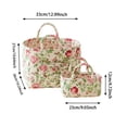 thumbnail image 2 of Yucurem 2 Pack Boho Fabric Storage Basket with Handles, Large Capacity Foldable Floral Organizer for Clothes and Sundries, Quilted Puffer Tote Bag for Home, Picnic, Shopping, Travel, 2 of 9