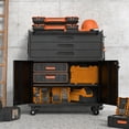 thumbnail image 2 of Gearwell Garage Tool Cabinet, 34.3-Inch Rolling Metal Tool Storage Organizer and Mobile Workbench with Lockable Doors, 3 Drawers for Garage Workshop Home, 2 of 24