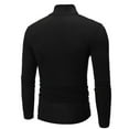 thumbnail image 3 of Runhomal Mens High Neck Long Sleeve Thermal Basic Shirts Slim Fit Cotton T-shirt Pullover Tops Black L, 3 of 4
