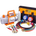 thumbnail image 2 of BACOENG Professional Vacuum Pump & Manifold Gauge Set - HVAC A/C Refrigeration Kit - Diagnostic R12 R22 R134a R410A - w/Case, 2 of 4