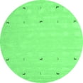 thumbnail image 1 of Ahgly Company Indoor Round Solid Emerald Green Modern Area Rugs, 4' Round, 1 of 4