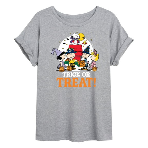 Peanuts - Trick Or Treat Moonlight - Juniors Ideal Flowy Muscle T-Shirt