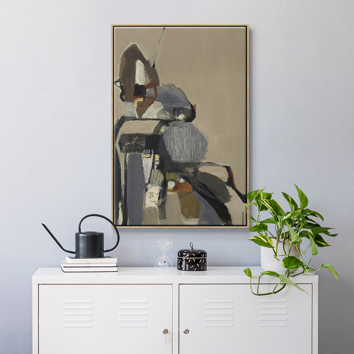 Landslide Framed Premium Gallery Wrapped Canvas - Ready to Hang - 27 x 41 - Natural Wood Floating Frame
