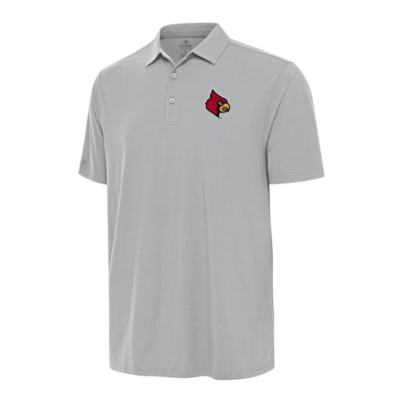 Men's Antigua Gray Louisville Cardinals Era Polo