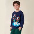 thumbnail image 5 of KPOPLK Toddler Boys Sweatshirt Long Sleeve Christmas T-Shirt Long Sleeve Tee Boys Tops Kids Fall Winter Boys Shirts Clothes(4-5 Years,Dark Blue), 5 of 6