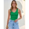 thumbnail image 3 of ANRABESS Womens Tank Tops 2026 Ribbed V Neck Summer Tops Basic Slim Fitted Sleeveless T Shirts Soft Knit Cami Tee Casual Layering Shirts Green XS, 3 of 10