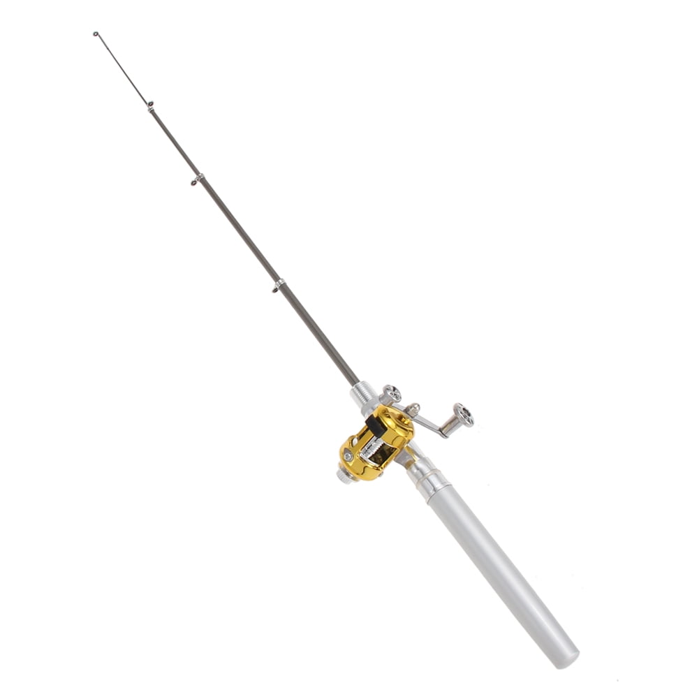 3Mini Portable Pocket Fish Pen Aluminum Alloy Fishing Rod Pole Reel Combos *DC 