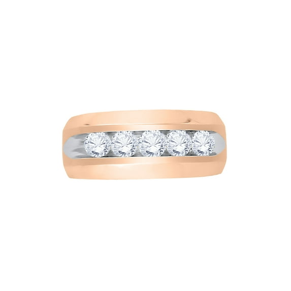 Diamond Wedding Band in 10K Rose Gold (1 3/4 cttw) (I-Color, SI3-I1 Clarity) (Size-5.5)