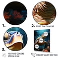 thumbnail image 3 of Designart "Fantastical Sea Turtle" Animals Turtle Floater Framed Wall Decor, 3 of 5