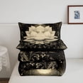 thumbnail image 5 of Homewish Boho White Lotus Flower Twin Comforter Sets,Baroque Floral Bedding Set,Black White,Black Reversible,2-Piece,1 Comforter and 1 Pillowcase, 5 of 7