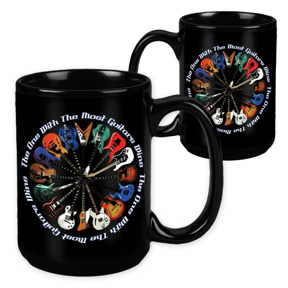 The One with the Most Guitars Wins - 15 Ounce Sublimation Mug