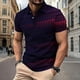 thumbnail image 3 of Ceisia Men's Summer Casual Gradient Polka Dot Stripe Mesh Short Sleeve Lapel Shirt Multicolor XL Gifts, 3 of 7