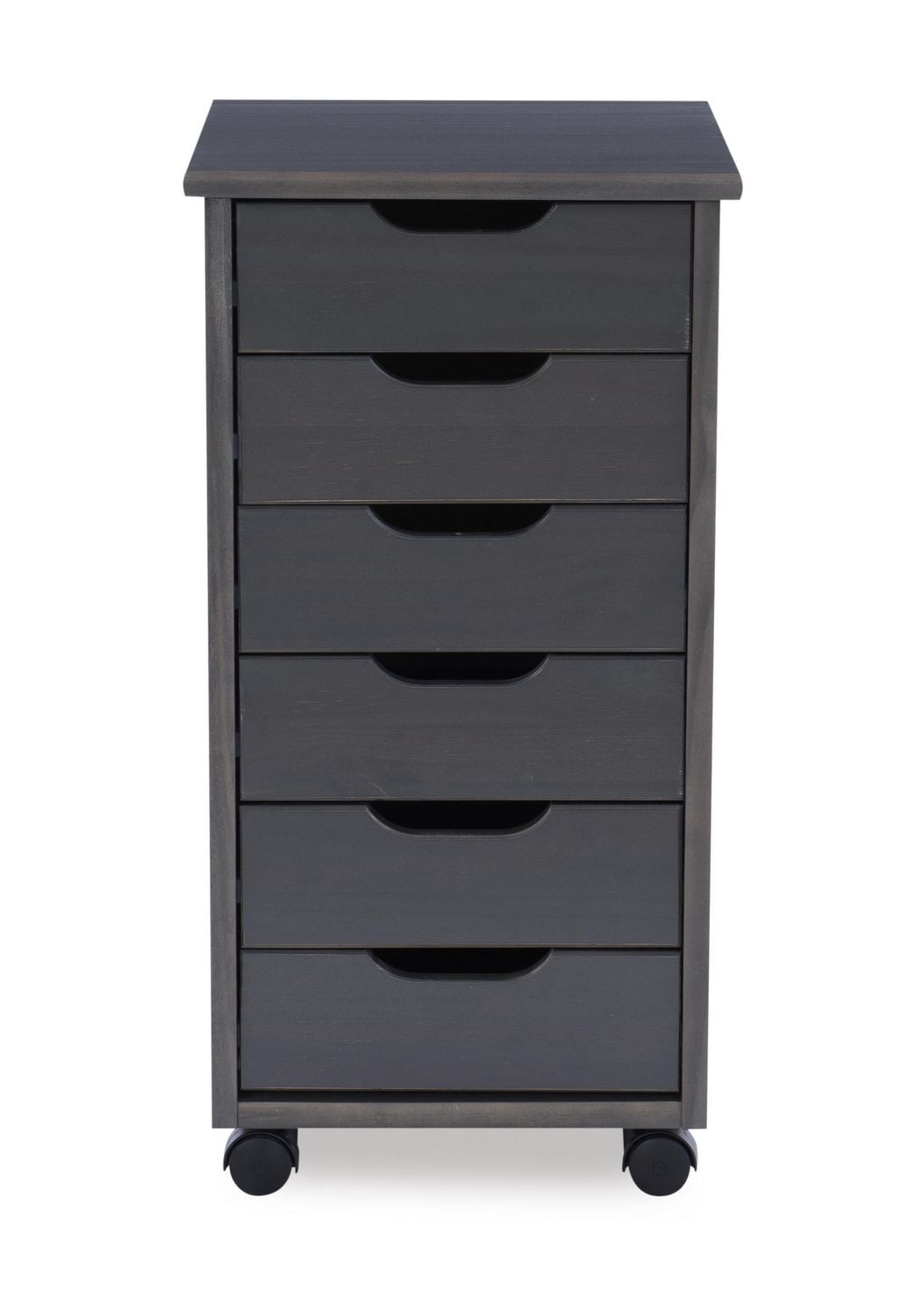 Craydon Six-Drawer Rolling Storage Cart, Grey