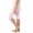 Pink, variant on SROBPTY Teen Girls Summer Shorts Solid Elastic Waist Knee Length Pants for Everyday Wear