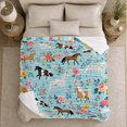 thumbnail image 5 of Whimsical Horse Floral Watercolor, Rustic Farmhouse Horse Scene, Warm Flannel Blanket for Ranch House and Living Room, Horse Lovers Housewarming Gift, Rustic Home Decor, 5 of 9