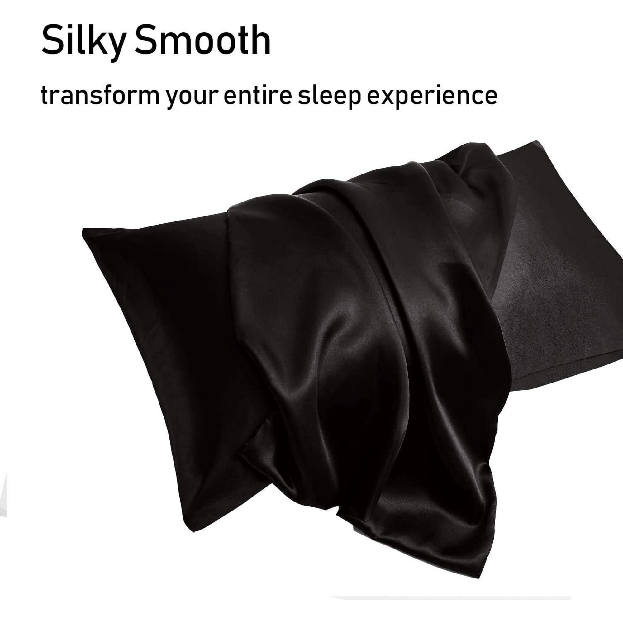 Black satin pillowcase sales