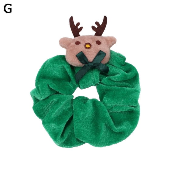 Women Velvet Girls Christmas Hair Scrunchies Ponytail Holders Hair Bands Elastic G