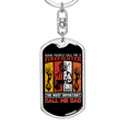 thumbnail image 5 of Firefighter And A Dad Stainless Steel or 18k Gold Premium Swivel Dog Tag Keychain, 5 of 10