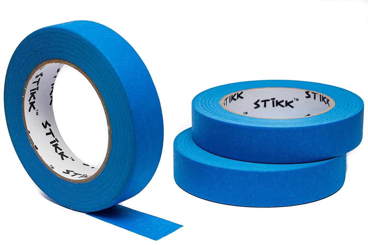 3pk 1 x 60yd STIKK Blue Painters Tape 14 Day Clean Release Trim Edge