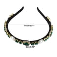 thumbnail image 2 of Unique Bargains 1Pc Bling Rhinestone Headband Green Rhinestone Flannel Headband for Women 5.51"x0.79", 2 of 7