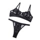 thumbnail image 4 of Encaje sexy conjunto de ropa interior sujetador ropa interior regalo para mujeres niñas, negro, S 2 piezas AweSitey XX000054-02, 4 of 7
