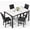 Black+White, variant on MOOSENG 5-Piece Dining Table Set with Faux Marble Top, Modern Kitchen Table and Set of 4 Grey Velvet Upholstered Chairs, Space-Saving Dinette Set for Small Spaces
