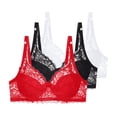 thumbnail image 2 of AnuYalue Plus Size Lace Bras for Women Casual Breathable Push Up Underwear Underwire Full Coverage Brassiere Seamless Everyday Bralette, 2 of 5