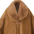 thumbnail image 4 of Samdudou Fall Coats for Women Elegant Cloak Waffle Textured Knit Cape Faux Fur Trimmed Neckline Front Clasp Closure Outerwear for Evening Events Sophisticated Wardrobe, 4 of 5