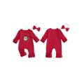 thumbnail image 2 of My First Christmas Baby Girl Outfit Santa Long Sleeve Romper Jumpsuit  one-piece  Christmas Newborn Girl Outfits Clothes, 2 of 9