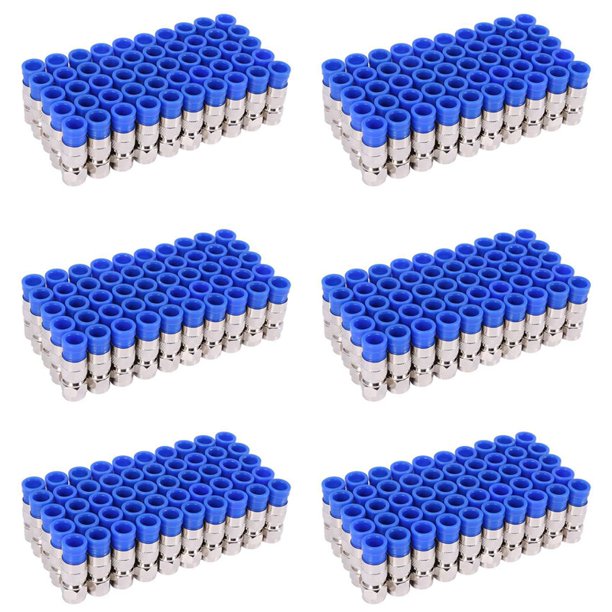 300 Piezas RG6 Conectores de Compresión Cable Coaxial Conexión una Prueba de Agua Conector de Compresión F Herramienta de Compresión Coaxial RG6