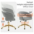 thumbnail image 5 of Westice Home Office Desk Chairs, Velvet Rolling Chair, Height Adjustable Swivel Vanity Chair, Ergonomic Chair for Study, Living Room Computer Room, Grey, 5 of 9
