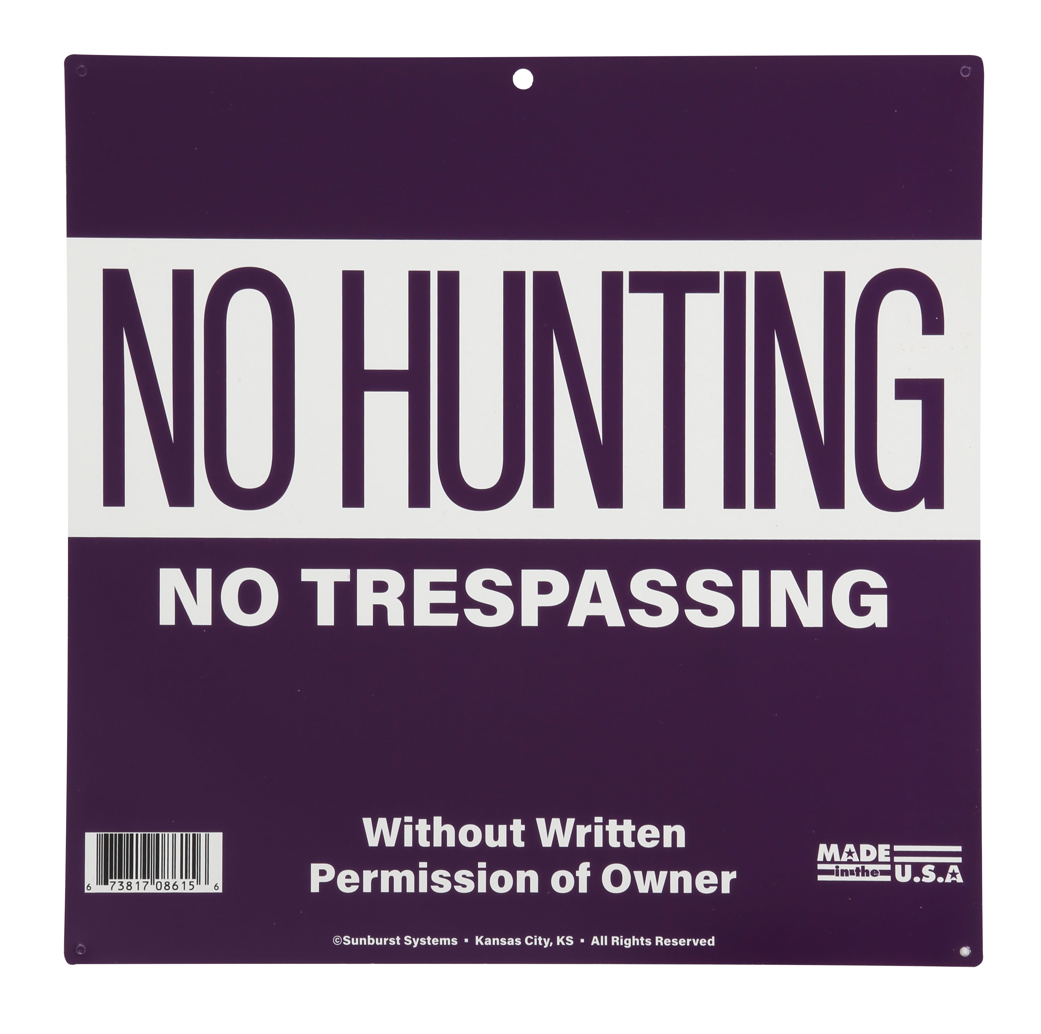 Sunburst Systems No Trespassing Plastic Sign