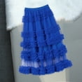 thumbnail image 2 of Sngxgn Women's High Waist Ruched Bodycon Midi Skirt(Blue,One Size), 2 of 7