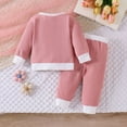 thumbnail image 4 of NIEWTR Baby Girls Outfit 2PCS Fall Winter Clothing Set Color Block Round Neck Toddler Girls Long Sleeve Top Pants Set Toddler Girl Outfit For 1t 2t 3t 4t 5t 6t,0-6 Months, 4 of 6