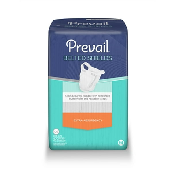 Prevail Belted Shields For Men, Heavy Absorbency, One Size Fits Most