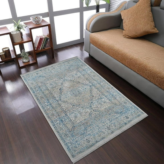 RUGSOTIC CARPETS Machine Woven Crossweave AREA RUGS - 6'x9', Rectangle,Multicolor,Classic Oriental Traditional , Low Pile Machine Made Area Rugs for Living Room, Bed Room (M00092)