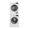 500 Series White Front Load Compact Stacked Laundry Pair 24"" Washer 24"" Electric Condensation Dryer and Stacking Kit