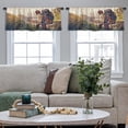 thumbnail image 4 of LALILO Kitchen Curtain Valance Man Traveler With Travel Rod Pocket Window Curtain 52"x 18" Set of 2, 4 of 5