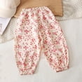 thumbnail image 2 of Bovxnpu Toddler Boys Girls Pants, Girls' Cotton Casual Jogger Pants, Children's Mosquito Repellent Pants With Flower Print Elastic Waistband Lantern Pants, 2 of 3