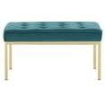 thumbnail image 4 of Modway Loft Gold Stainless Steel Leg Medium Performance Velvet Bench in Gold Teal, 4 of 5