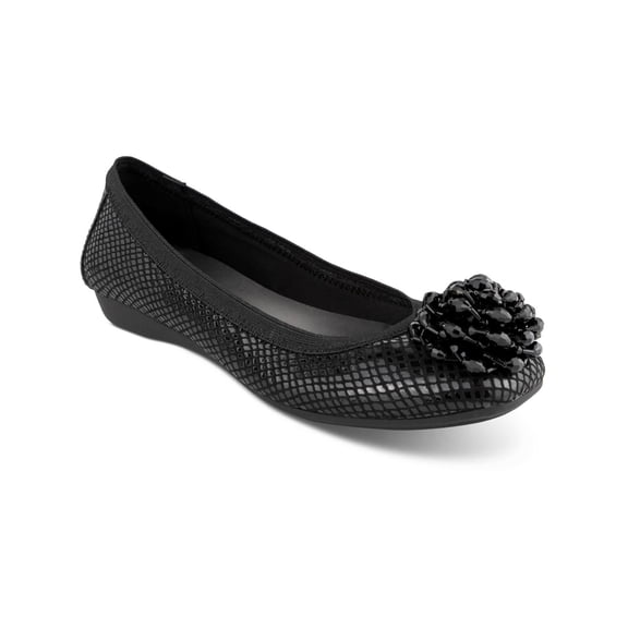 Karen Scott Womens Anjelicaa Faux Suede Square Toed Moccasins