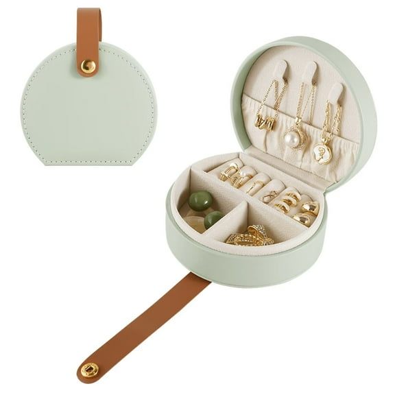 Casegrace Handheld Jewelry Box Travel Portable Jewellery Storage Case for Women Girls Earrings Rings Necklaces Display Leather Organizer Box