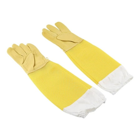 

Catinbow 1 Pair Beekeeping Gloves Long Sleeves Protective Gloves Ventilated Long Sleeves Gloves with Elastic Cuffs Yellow Beekeeper Gloves for Beekeeping everyone