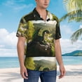 thumbnail image 3 of Fuzoiu Deep Forest Stone Green Dragon Print Hawaiian Shirt for Men, Summer Beach Casual Short Sleeve Button Down Shirts, Men’s Beach Summer Shirts with Pocket,Medium, 3 of 7