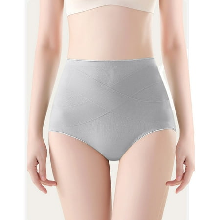 Wdfiry Women s Seamless Cotton Briefs Underwear Breathable Solid Color High Waist Tummy Control Brief Stretchy Comfortable Full Coverage Panty