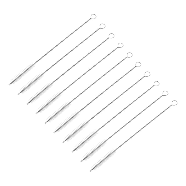 Cepillo limpiador de popotes de 50 piezas, limpiadores de tubos de nylon de 8 pulgadas, cepillo de popote largo de acero inoxidable