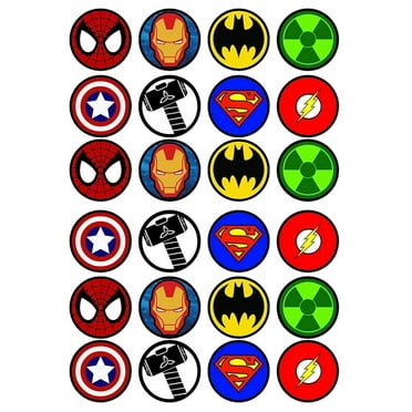 24 Superhero Edible Cupcake Toppers Images ABPID50389