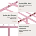 thumbnail image 4 of Amolife Queen Size Metal Platform Bed Frame With Vintage Butterfly Pattern Headboard & Footboard, Pink, 4 of 8
