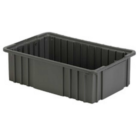 LEWISBins Divider Box, 16-1/2" x 10-7/8" x 5", Gray, Lot of 4