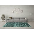 thumbnail image 3 of Ahgly Company Machine Washable Indoor Round Abstract Light Blue Modern Area Rugs, 3' Round, 3 of 4